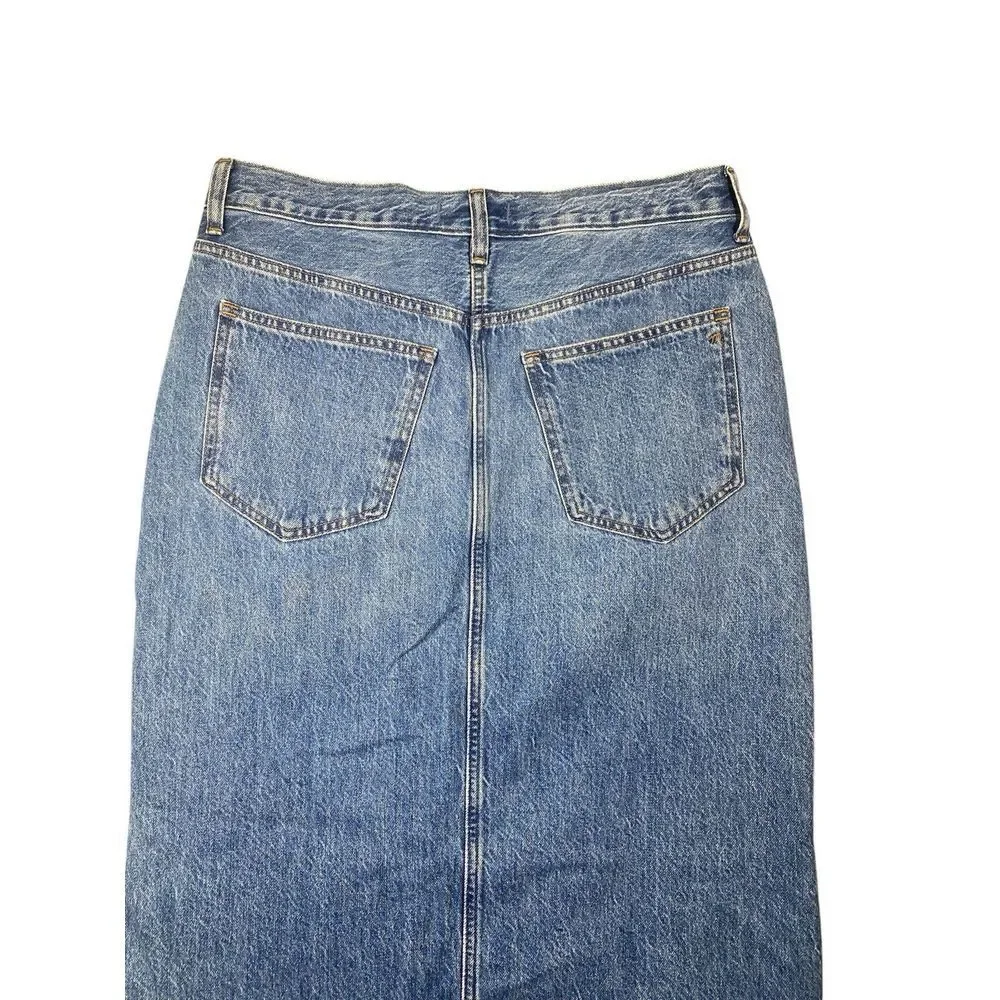 Madewell Womens Denim Mid-Rise Maxi Skirt in‎ Pratt Wash Size 30